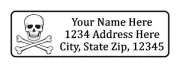 Skull and Crossbones Personalized Return Address Labels 1/2 in by 1 3/4 in