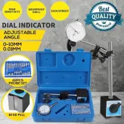 Dial Indicator Gauge Magnetic Base 0-10mm 80KG Pull 22 Indicator Point Set AUS