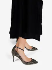 Black Lucy Crystal Embellished Heels