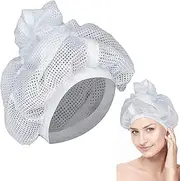 JAMSSOW Net Plopping Cap, Net Plopping Cap for Curly Hair, Net Plopping Cap for Drying Curly Hair with Drawstring, Reusable Plopping Net Curls for Curly Hair for Women