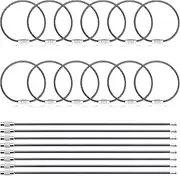 [ManTangSun] 12 Pack 4" / 6" Wire Key Rings Cable Keychain for Luggage Tags Lopps, Backpack, Purses