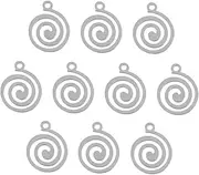 [KALLORY] Accessories Spiral Pendant Charms Antique Pendant Charms Jewelry Making Charms Shape Pendant Handmade Pendant Gold Decor Pattern Decoration Spiral Bracelet Silver