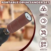 20Pcs Sanding Drum Kit Sturdy Electric Drill Sanding Rod with Handheld pasED
