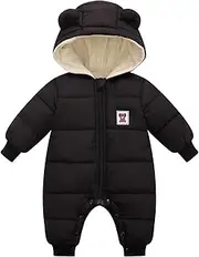 [Happy Cherry] Infant Puffer Romper Baby Bunting Snowsuits Hooded Jumpsuit Overalls Newborn Boy Pram Suit 0-24 Months