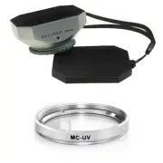 30mm Silver Mennon Hood + MCUV Filter for Sony DCR-SR82,DCR-SR82E,DCR-SR85, USA