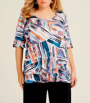 TS TAKING SHAPE plus size M / 20 Bamboo Tropical Horizon Top summer NWT rrp$120!