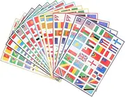 Totority 10 Sets Removable World Flag Stickers Self-Adhesive Face Ornaments Football Match Flag Decals for Fans