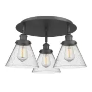 Innovations Lighting 916-3C-10-20 Cone Flush Cone 3 Light 20"W - Black
