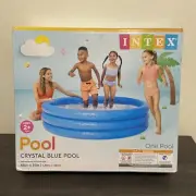 INTEX Crystal Blue Kids Round Outdoor Inflatable Swimming Pool Size 66" x 15"