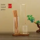 Wooden Base Incense Candle Holder 2 in 1 Aromatherapy Burner Home Decor