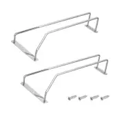 2 Pack Wine Glass Hanging Rack Metal Stemware Storage Holder 10" Silver