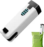 Food Vacuum,Portable Sealing Machine with Flashlight Cutter - Battery Display Packaging Device for Camping Snack Bags Meal Prep Freshness Storage Chip