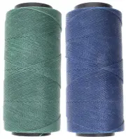 2 Knot It Waxed Polyester Cord 1mm Diameter 144M Spools (Teal Green, Deep Ocean)