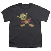 Looney Tunes Vampire Tweety Kids Youth T Shirt Licensed Cartoon Tee Charcoal