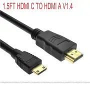 Mini HDMI C TO HDMI A Audio Video Cable for Canon EOS Digital Rebel T2/i T1/i