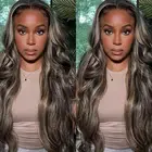 28-inch Ready-to-Wear Synthetic Wig | HD Lace Front 13x4x1 | Dark Brown with ...