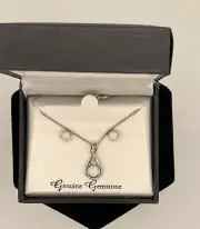 Genuine Gemstone Necklace & Earring Set Sterling Silver Setting With Opal Stones