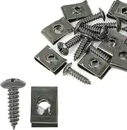 X AUTOHAUX 10 Sets 4.2x16mm U Clip Screw Assortment Car Clips Fasteners with Screws for Bumper Dash Door Panel Interior Army Green