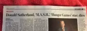 OBITUARY 1935 - 2024 DONALD SUTHERLAND ACTOR MASH HUNGER GAMES ORDINARY PEOPLE