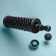 [Decathlon] Aptonia Massage Kit Massage Roller, Ball and Stick, Black