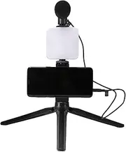Selfie Light Phone - LED Tripod Holder, Adjustable Mobile Mount | Multi-Angle Lighting Bracket, Compact Desk Stand for Vlogging, Streaming, Photography, Video Calls
