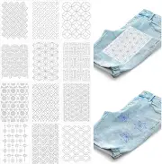 Hahafelt 24Pcs Sashiko Embroidery Pattern Stabilizers Water Soluble Embroidery