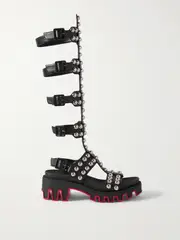 [Christian Louboutin] Christian Louboutin - Gladiadune Studded Leather Sandals - Black - IT39 IT 39 Black