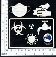Chipboard Embellishments for Scrapbooking, Cardmaking - Virus Symbols 01 CB1278
