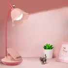 Pink Desk Lamp with Clamp, Rechargeable LED Small Lamp, Adjustable Gooseneck, Di