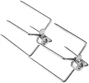 Aribrnten 2Pcs BBQ Rotisserie Meat Forks Clamp Grill Meatpicks Stainless Steel Barbecue Skewer