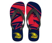 AFL Supporter Thongs - Adelaide Crows - Mens Size - Flip Flops - Shoe