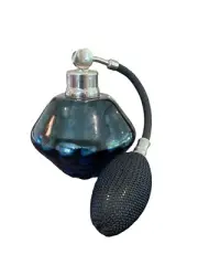 Lundberg Studios 1984 Perfume Atomizer Art Glass NEW *Defective Blue Black Green