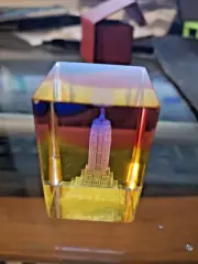 Empire State building 3D Color crystal paper Weight 2in tall with orginal box