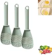 Multifunctional Kitchen Cooking Spoon, Multifunctional Cooking Spoon, Kitchen Gadgets Strainers for Egg Yolk Separator, For Mashing, Grating, Draining, Heat Resistant (Green)
