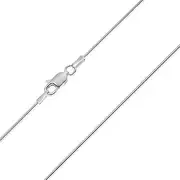 [SA Chains] SA® 1mm thick solid sterling silver 925 stamped Italian round SNAKE chain necklace chocker bracelet anklet with lobster claw clasp jewellery - 6 8 10 12 14 16 18 20 22 24 26 28 30 32 34 36 38 40"