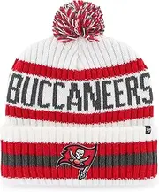 47 NFL Tampa Bay Buccaneers Unisex Cuff Knit Bobble Hat, White, White, One size