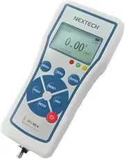 Nextech DFS Plus Digital Force Gauge, (Capacity 5N-10000N) Push Pull Gauge, Peak/Track Mode, Invert Display, Pass/Fail LED, USB Output, Back-Lit Graphic LCD, Metal Enclosure (1000N, DFS Plus)
