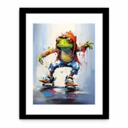 Frog Skates Modern Art Framed print Art Poster