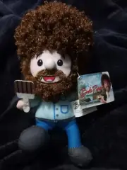 Licensed Bob Ross Character Plush Figure Doll Happy Little Painting Gift Fan 6.5