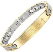 Willis Judd Two Tone Titanium Bracelet Engraved with The Serenity Prayer Jewelry
