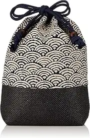 丸全(Maruzen) Maruzen Shingen Bag with Net Substitute, Blue Sea Wave, 7.9 x 2.8 x 9.4 inches (20 x 7 x 24 cm), Drawstring Bag