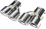 Compatible For BMW G20 G21 M340i G22 M240i G42 440i Upgrade Quad Carbon Fiber Muffler Header Exhaust System Nozzle Tailtip 2020+(Silver)