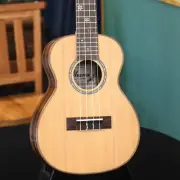 Ukulele Ohana CK-50ME Concert Natural Solid Cedar Ebony with Gig Bag