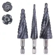 M35 Four Spiral Flute Cobalt Step Drill Bit Set 1/8"-7/8", Industrial Grade W...