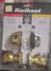 Kwikset Entry Lock & Single Cylinder Deadbolt Polished Brass 96900-250