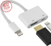 Lightning to HDMI Adapter TV - iPhone Splitter AV Charger Sync
