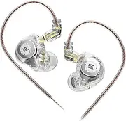 Yinyoo KZ EDX PRO Earphones Headphones with 1DD, EDX PRO Wired in Ear Earbuds HiFi Deep Bass Sound with 1DD New 10mm Dynamic Driver Over Ear Headset with Detachable Cable (White, Without mic)