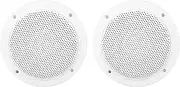 4 Inch Waterproof Marine Ceiling Speaker with 120 Watt Power, Handling for Kitchen, Bathroom, Boat, Car, RV, Motorhome, Motorcycle, Fabric Border and Flat Design