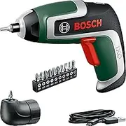 Bosch Home and Garden Bosch IXO Cordless Screwdriver (7th Generation; 3.6V; 2.0Ah; 5.5Nm; Set Including Angle Attachment; with Micro USB Cable; Screws up to 190 Screws; in Cardboard Box)