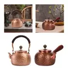 Copper Teapot Coffee Pot Hammered Tea Maker Portable Teaware Teawear Kung Fu
